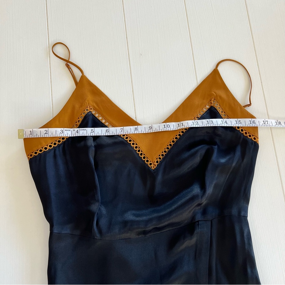 Scotch & Soda Satin Slip Dress Black Gold XS - Picture 10 of 17